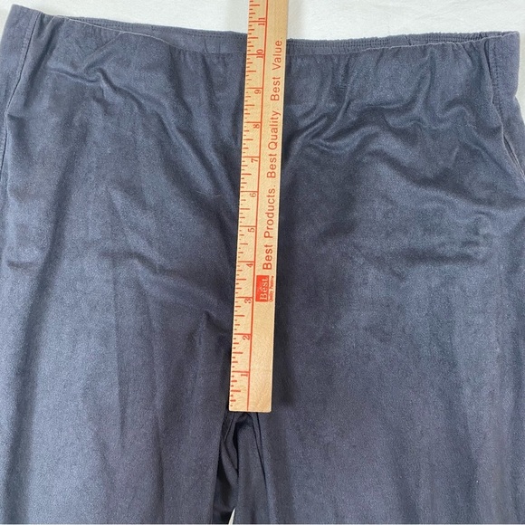 Versona Women Large Lounge Pants Ankle Black Pull On Stretch Velvety Comfy‎ - Picture 13 of 14